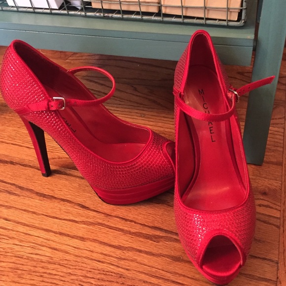 Red Sparkly Platform Heels