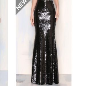 Sequin Maxi skirt black