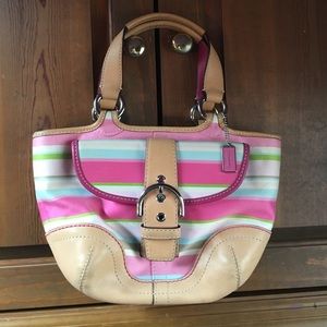 Authentic Coach Bag Spring Striped Small