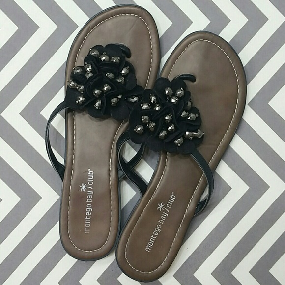 montego bay club flower flip flops