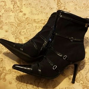 Black belted Mesh type booties