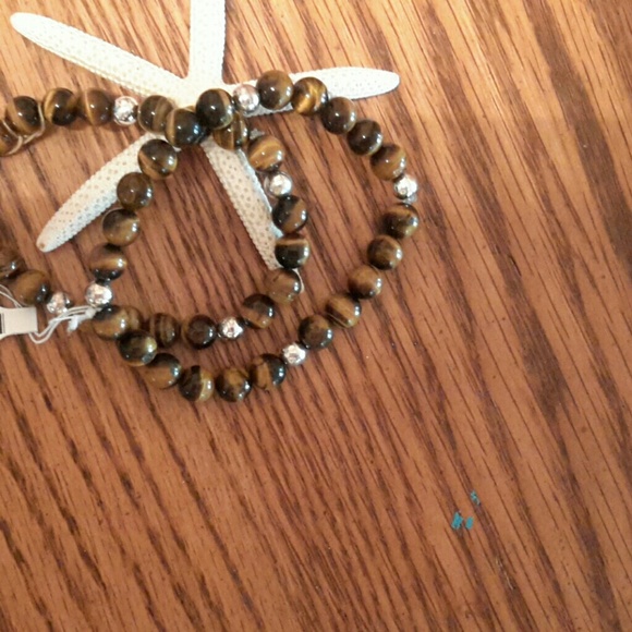 Men Tigerseye and Sterling Silver Bracelets (2)*NEW*
