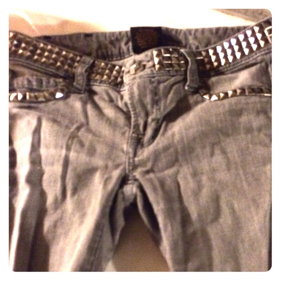 Genetic Denim grey Skinnies with Studded Waist