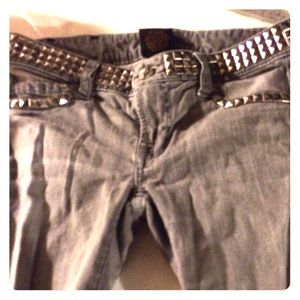 Genetic Denim grey Skinnies with Studded Waist
