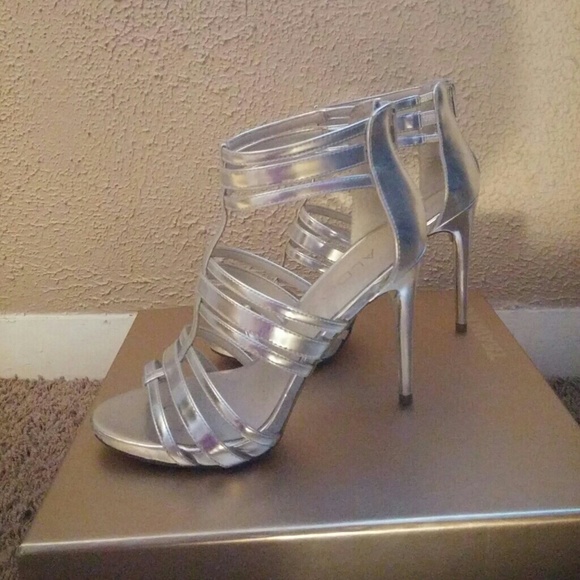 Aldo - silver leather heels