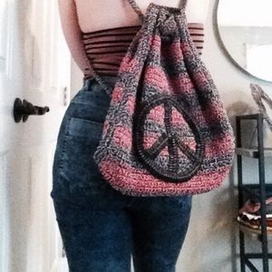 Peace Sign Pull Bag