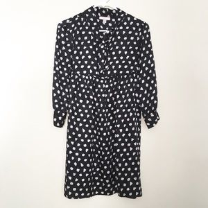 Polka dot long sleeve Satin-ish Dress