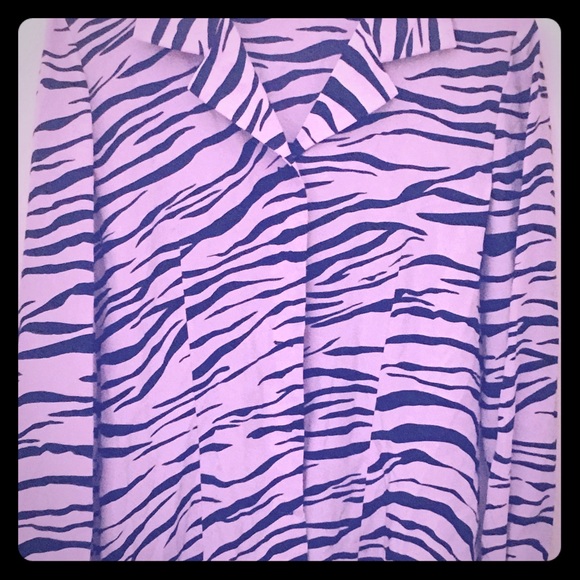 Maggy London silk lavender/tiger stripe blouse - Picture 1 of 3