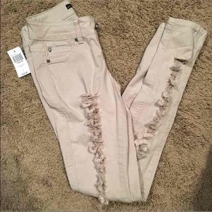 ❤️SOLD!❤️Ripped Khaki Skinny Jeans