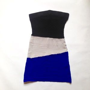 Color Block Strapless Dress