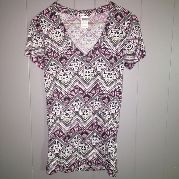 Victoria's Secret PINK Aztec v-neck shirt