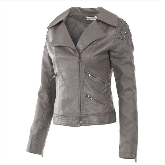 LAST ONE‼️Gray studded faux  suede&leather - Picture 3 of 7