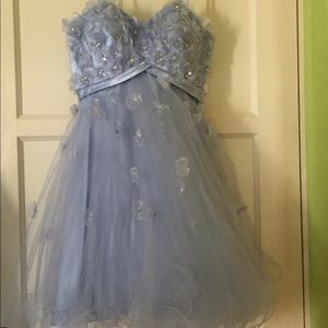Periwinkle dress, bodice back