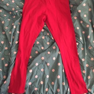 A large pair of red leggings