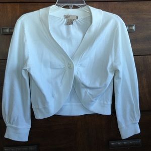 White 3/4 length cardigan/bolero