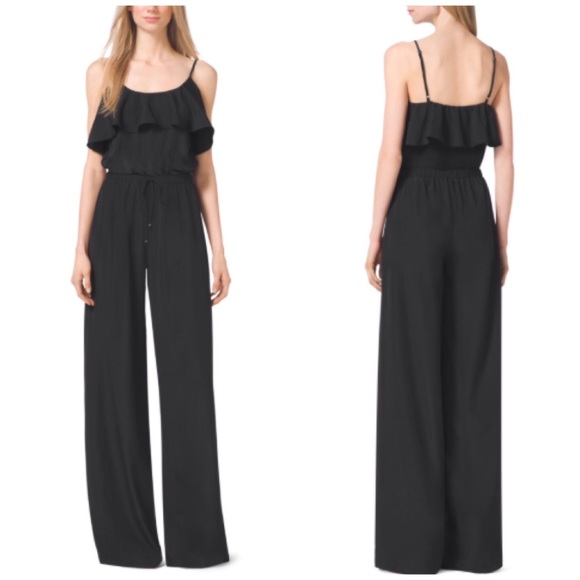 MICHAEL Michael Kors Pants - Michael Kors Black Ruffle Jumpsuit