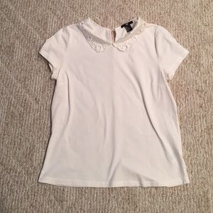 H&M short sleeve white shirt with collar