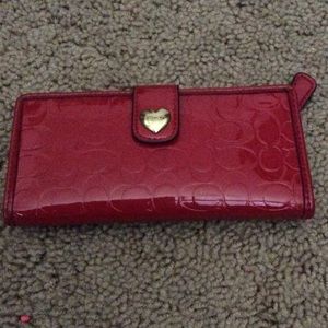 Red coach wallet