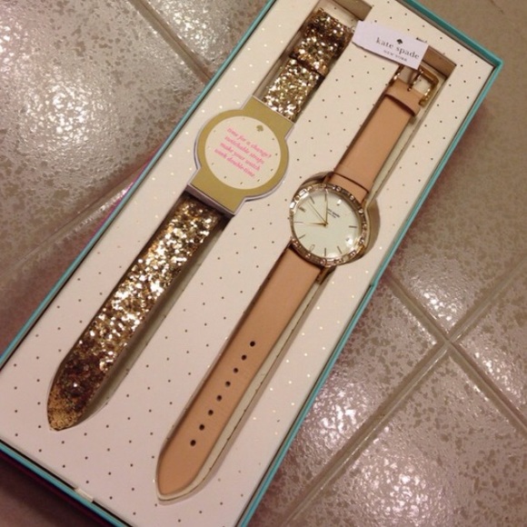 Kate Spade nude/glitter watch set NWT