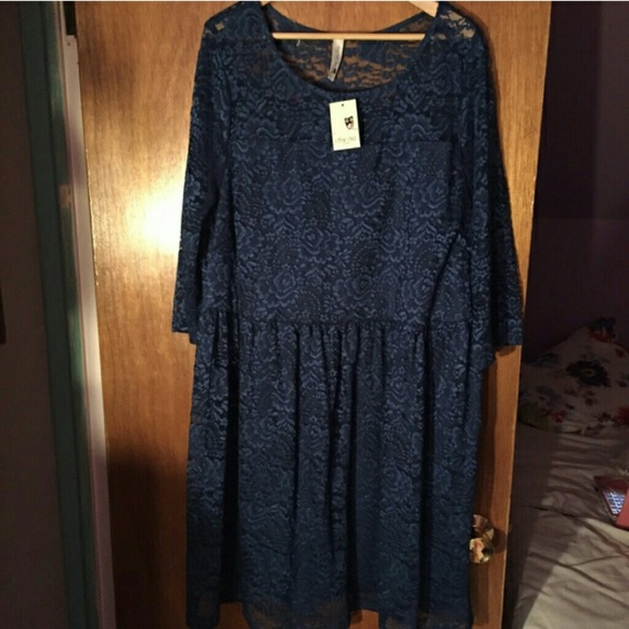 Modcloth navy blue lace dress