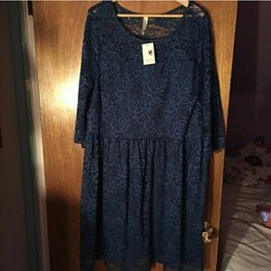 Modcloth navy blue lace dress