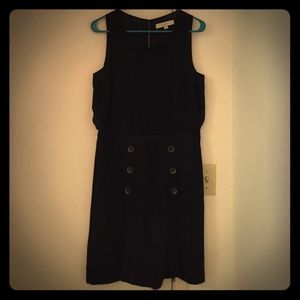 Black LOFT dress blouse + attached skirt