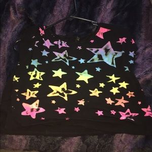 Rainbow star crop top
