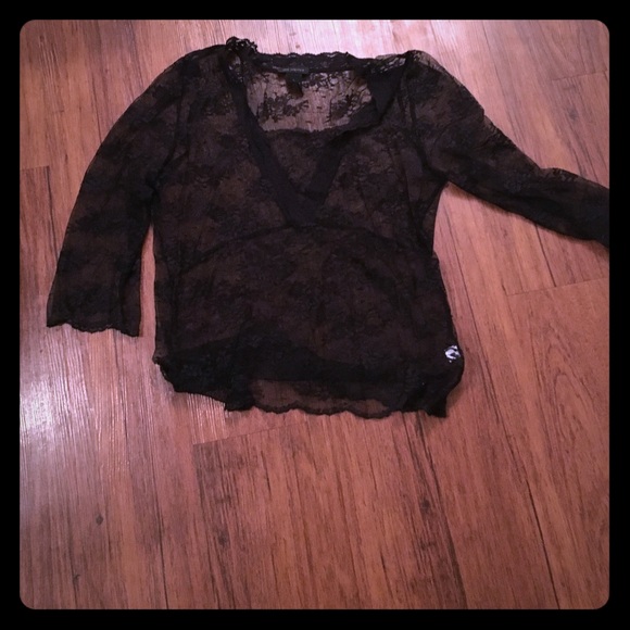 Limited black lace top. Large