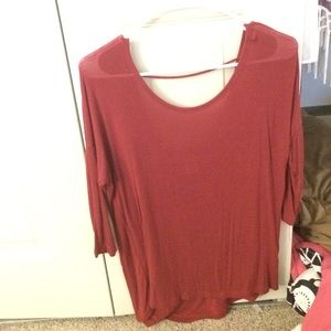 Maroon plain hi low top