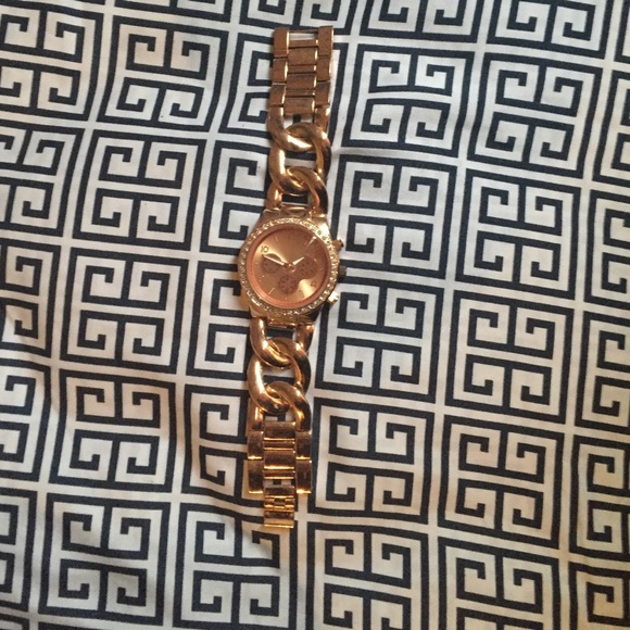 Rose gold stainless steel watch