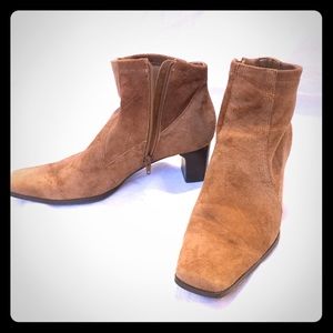 Franco Sarto tan suede ankle boots