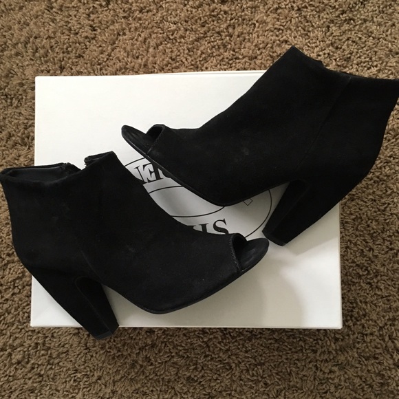 Steve Madden "Paulina" Black Suede Booties
