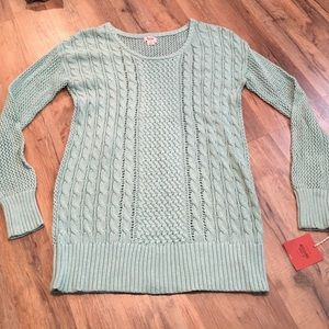 Cable knit Teal/turquoise long length Sweater