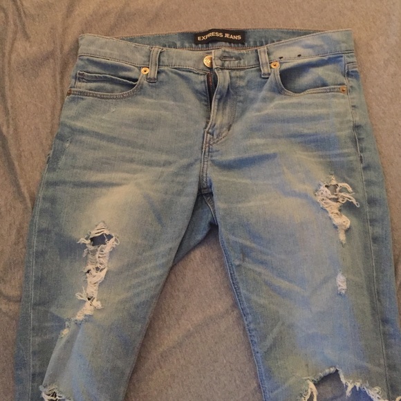 Express Girlfriend Jeans - Light Wash