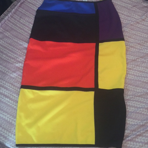 Multicolor pencil skirt