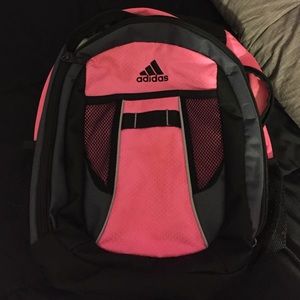 Adidas pink and black school back pack
