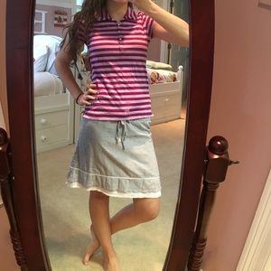 Purple striped collar shirt