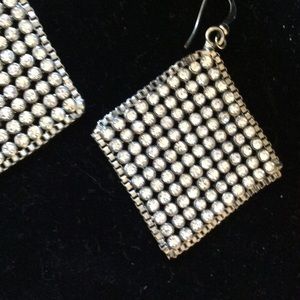 Silver Rhinestone Earrings "Chain Mail" Style. 13