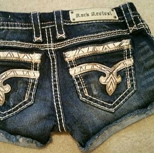 Rock revival jean shorts