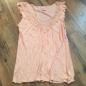 Peachy Pink Detailed Sleeveless Top