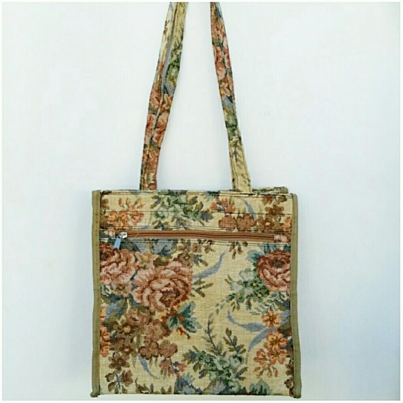 Handbags - Collapsible Rose Tapestry Tote