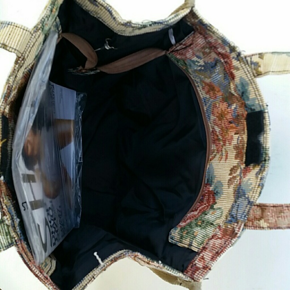 Collapsible Rose Tapestry Tote - Picture 2 of 4