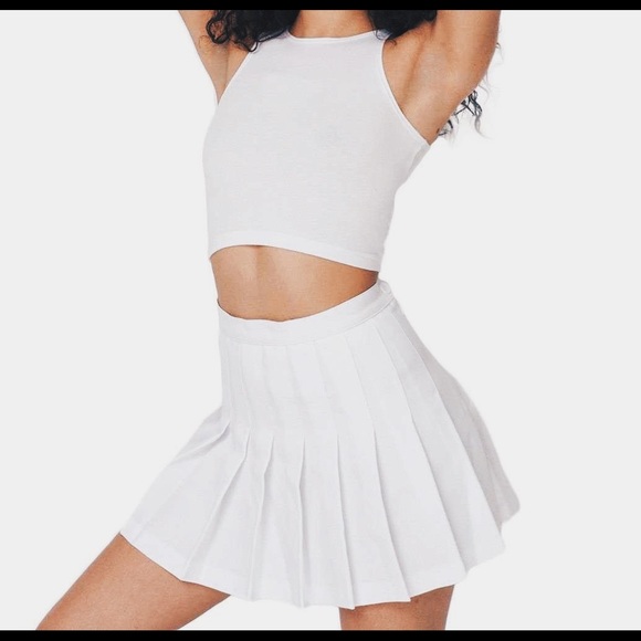 American Apparel White Tennis Skirt