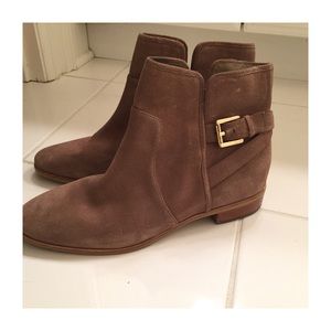 Michael Kors Salem Luggage Suede Ankle Boots