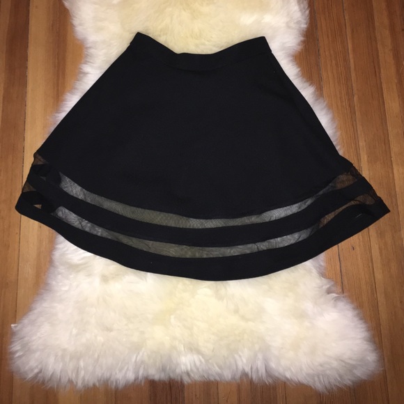 Monteau Dresses & Skirts - High waisted skirt with sheer stripes
