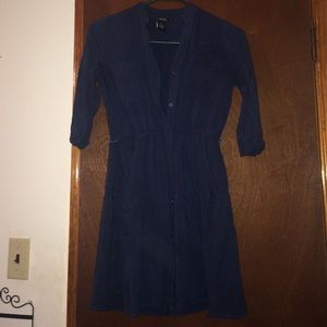 Navy blue button up dress
