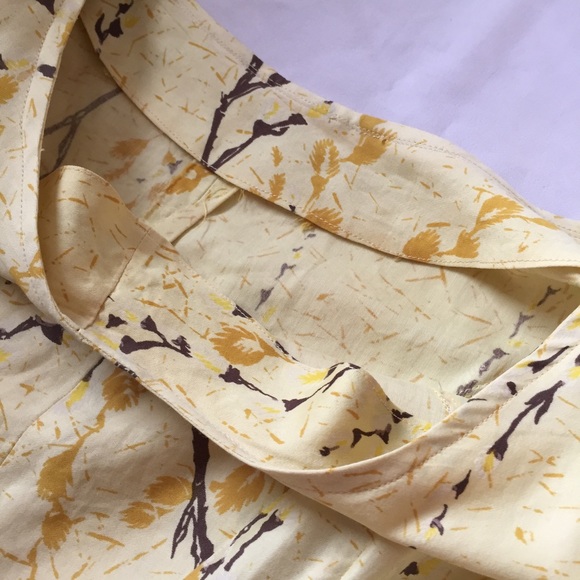 Vintage 1960's Yellow Floral Day Dress S - Picture 3 of 4