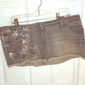 Denim grey sequined skirt NWT