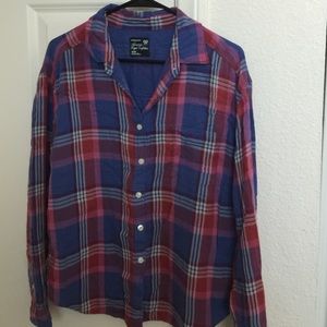 American Eagle Outfitters plaid polo shirt