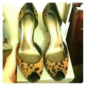 Ann Taylor Cheetah Calf Hair Heels